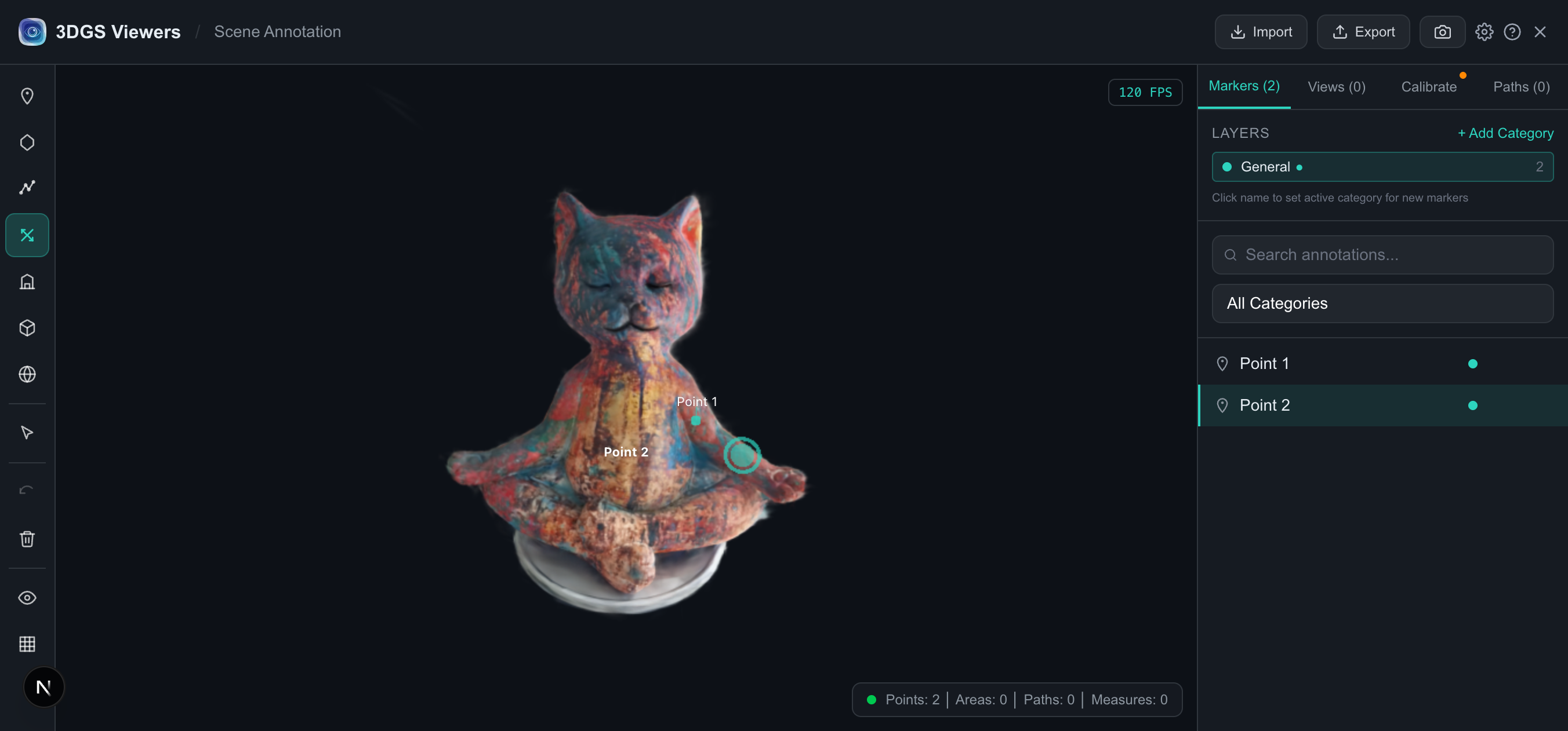 How to Annotate and Measure 3D Gaussian Splatting Scenes